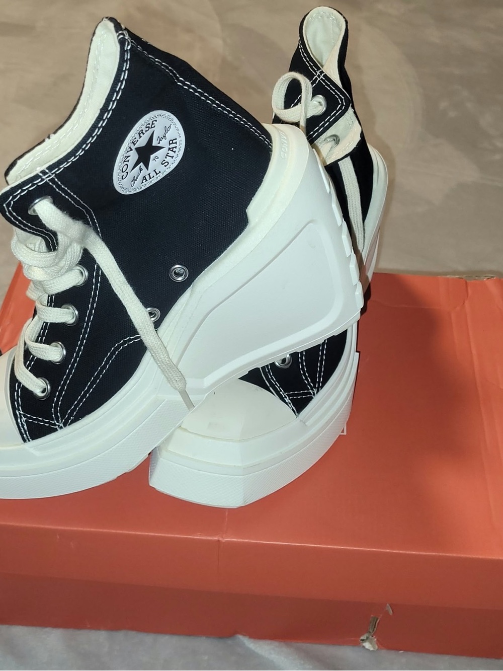 Converse Black & White Platform High Top Sneakers